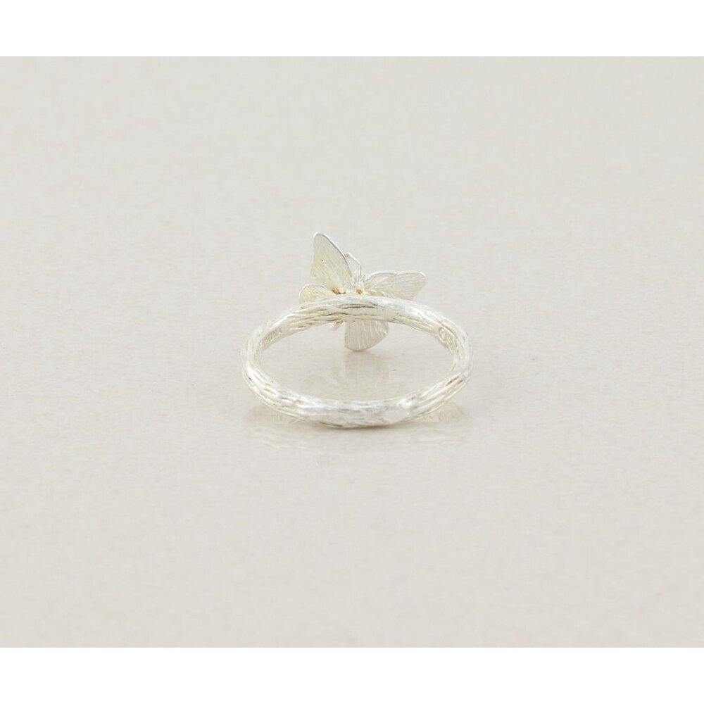 Sterling Silver Textured Butterfly Ring Size 8 1/4 - Picture 6 of 7